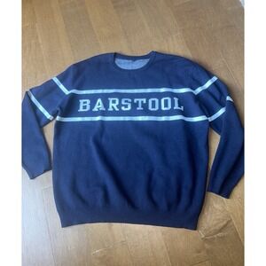 Barstool Navy Blue Long Sleeve Sweater Adult Extra Extra Large XXL